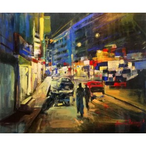 Amir Jamil, 30 x 36 Inch, Acrylic On Canvas, Citycape Painting, AC-AJM-031
